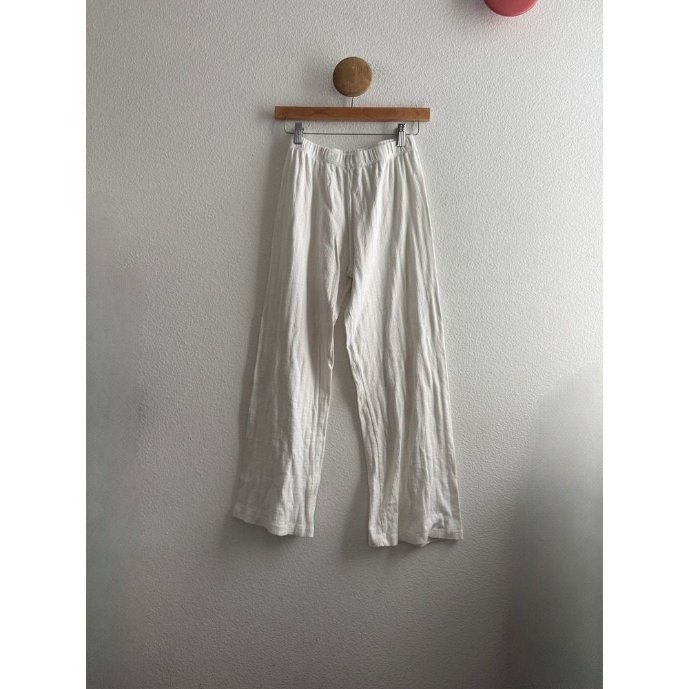 Leset White Pointelle Boxer Lounge Pants Size Small *FLAW*